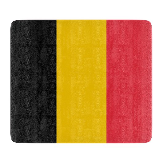 Klein glazen snijbord met vlag van België Snijplank (Voorkant)