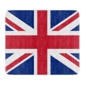 Klein glazen snijbord met vlag van het Verenigd Ko Snijplank (Voorkant)