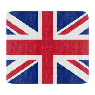 Klein glazen snijbord met vlag van het Verenigd Ko Snijplank