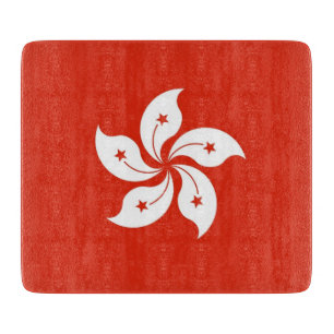 Klein glazen snijbord met vlag van Hongkong Snijplank