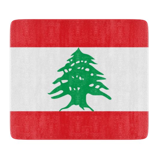 Klein glazen snijbord met vlag van Libanon Snijplank (Voorkant)