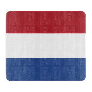 Klein glazen snijbord met vlag van Nederland Snijplank