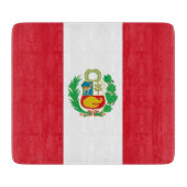 Klein glazen snijbord met vlag van Peru Snijplank (Voorkant)