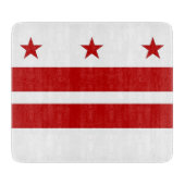 Klein glazen snijbord met Washington DC-vlag Snijplank (Voorkant)