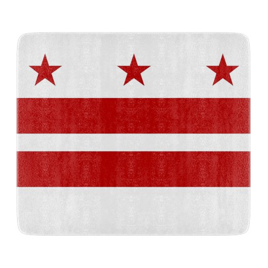 Klein glazen snijbord met Washington DC-vlag Snijplank (Voorkant)