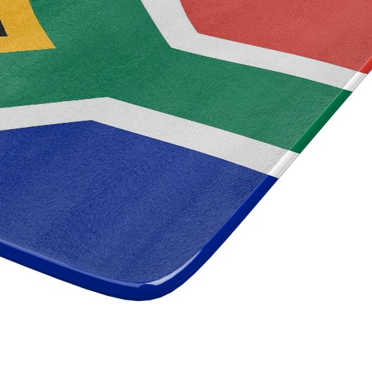 Klein glazen snijbord met Zuid-Afrikaanse vlag Snijplank (Hoek)