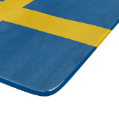 Klein glazen snijbord met Zweedse vlag Snijplank (Hoek)