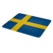 Klein glazen snijbord met Zweedse vlag Snijplank (Hoek)