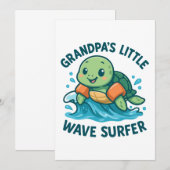 Klein golfplank surfende schildpad van opa kaart (Voorkant / Achterkant)