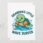 Klein golfplankrijdend schildpadje van opa kaart (Voorkant / Achterkant)