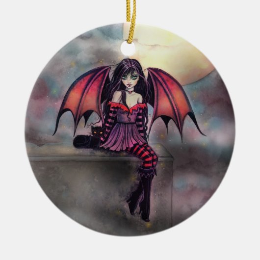 Klein Gotisch Vampier Fee Halloween Ornament (Voorkant)