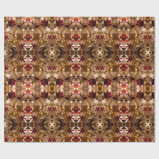 Klein goud en rood cadeaupapier (Vlak)