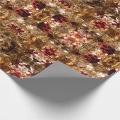 Klein goud en rood cadeaupapier (Hoek)