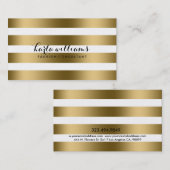Klein goud en witte strepen Modern patroon Visitekaartje (Voorkant / Achterkant)