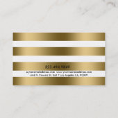 Klein goud en witte strepen Modern patroon Visitekaartje (Achterkant)