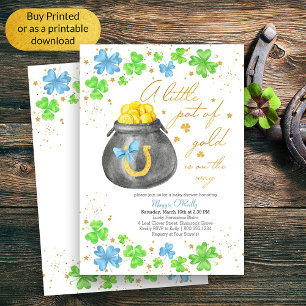 Klein gouden schatje Ierse babyborrel groenblauw Kaart