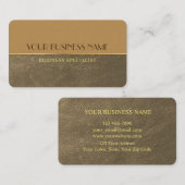 Klein goudleder textuur elegant minimalistisch visitekaartje (Voorkant / Achterkant)