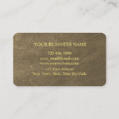 Klein goudleder textuur elegant minimalistisch visitekaartje (Achterkant)