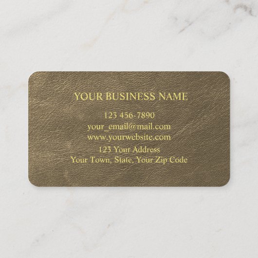 Klein goudleder textuur elegant minimalistisch visitekaartje (Achterkant)
