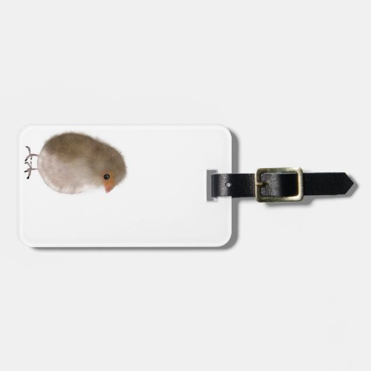 Klein grappig vogeltje bagagelabel (Voorkant horizontaal)