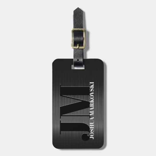 Klein grijs Bagagelabel van koolstofvezel (Voorkant verticaal)