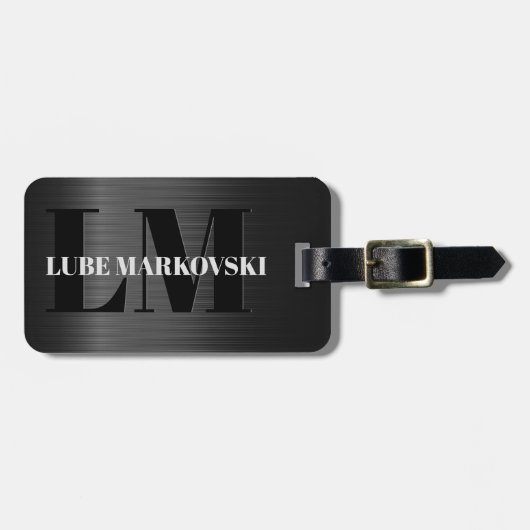 Klein grijs koolstofvezel Bagagelabel 4 (Voorkant horizontaal)