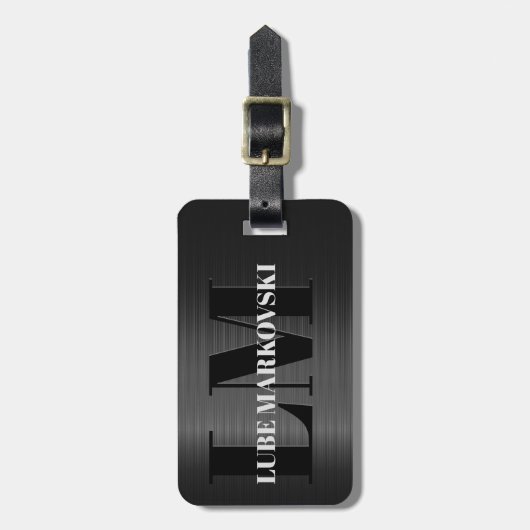 Klein grijs koolstofvezel Bagagelabel 4 (Voorkant verticaal)