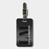 Klein grijs koolstofvezel textuur Bagagelabel 2 (Voorkant verticaal)