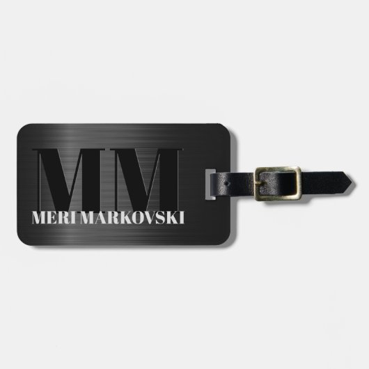 Klein grijs koolstofvezel textuur Bagagelabel 5 (Voorkant horizontaal)