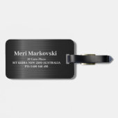 Klein grijs koolstofvezel textuur Bagagelabel 5 (Achterkant horizontaal)