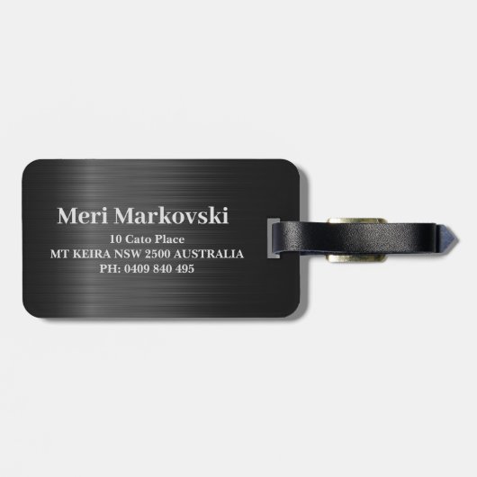 Klein grijs koolstofvezel textuur Bagagelabel 5 (Achterkant horizontaal)