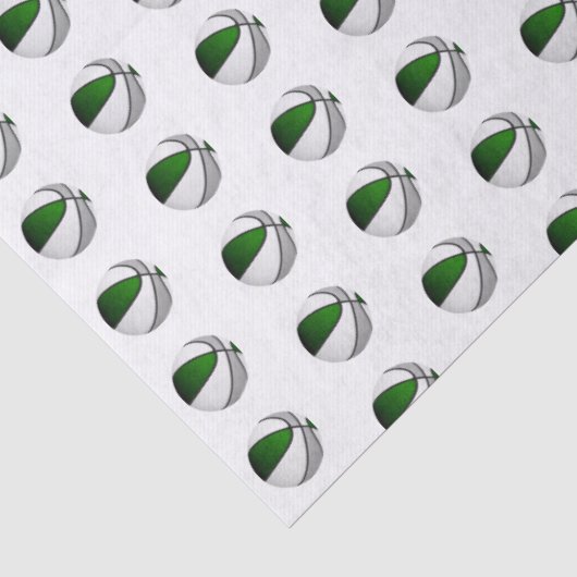 klein groen grijs basketbal patroon tissuepapier (Detail)
