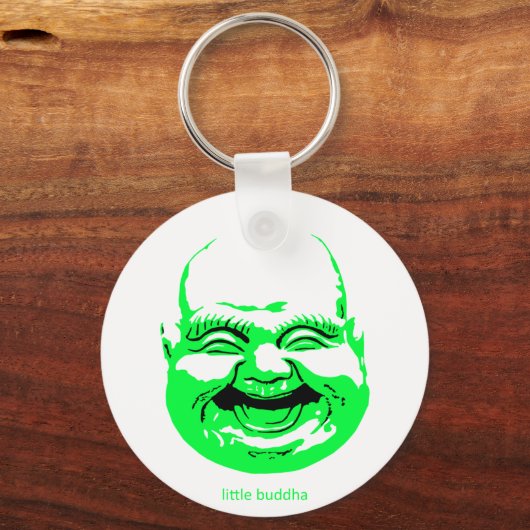 klein groen lachen op boeddha sleutelhanger (Voorkant)