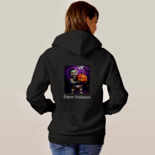 Klein groen monster en pompoen vriend hoodie