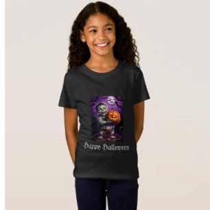 Klein groen monster en pompoenvriend t-shirt