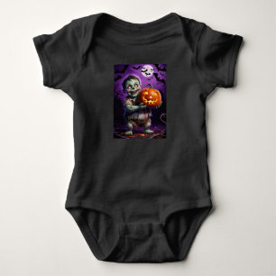 Klein groen monster & pompoenvriend romper