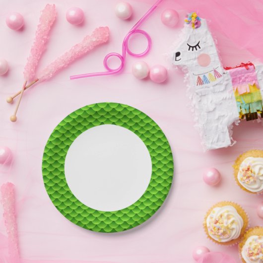 Klein Groen Vissegelingspatroon Papieren Bordje (Feest)