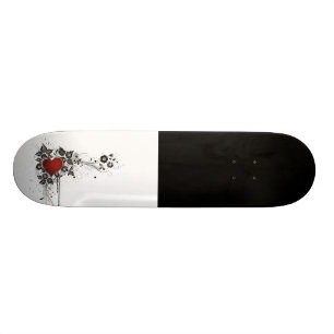 Klein hart, bladeren en bloemen - Origineel Persoonlijk Skateboard