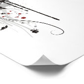 Klein hart, bladeren en bloemen - Origineel Poster (Hoek)