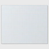 Klein Hart Blauw Gingham Teddybeer Baby Shower Cadeaupapier (Vlak)