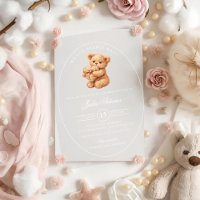 Klein Hart Bruine Gingham Teddybeer Baby Shower