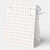 Klein Hart Bruine Gingham Teddybeer Baby Shower Bedankdoosjes (Achterkant)