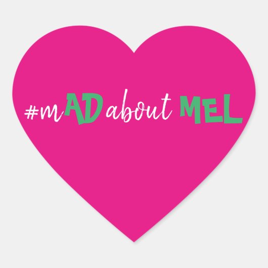 Klein hart Hashtag Bachelorette Stickers Roze (Voorkant)