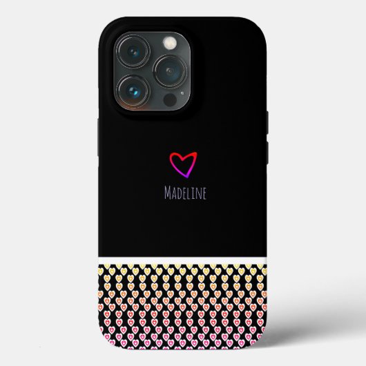 Klein Hartpatroon Herhalende Rand Regenboog Case-Mate iPhone Case (Achterkant)