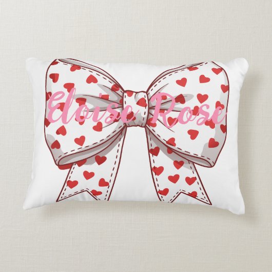 Klein Hartvormig Boogje Persoonlijk Accent Kussen (Achterkant)