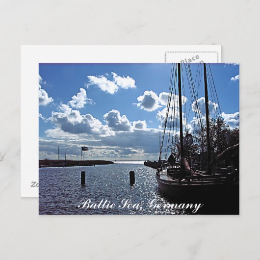 Klein-haven, het Briefkaart van het Baltische Zee, (Voorkant / Achterkant)