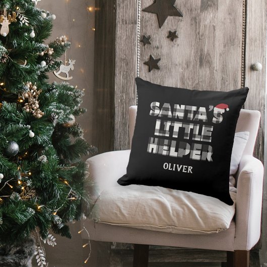 Klein helpers van de Kerstman gepersonaliseerd  Kussen