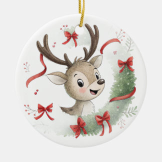 Klein hertje Kerstmis, Cute Fawn  Keramisch Ornament
