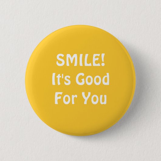 KLEIN! Het is goed voor jou. Geel. Ronde Button 5,7 Cm (Voorkant)