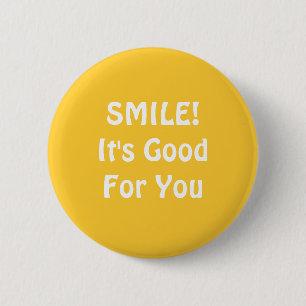 KLEIN! Het is goed voor jou. Geel. Ronde Button 5,7 Cm
